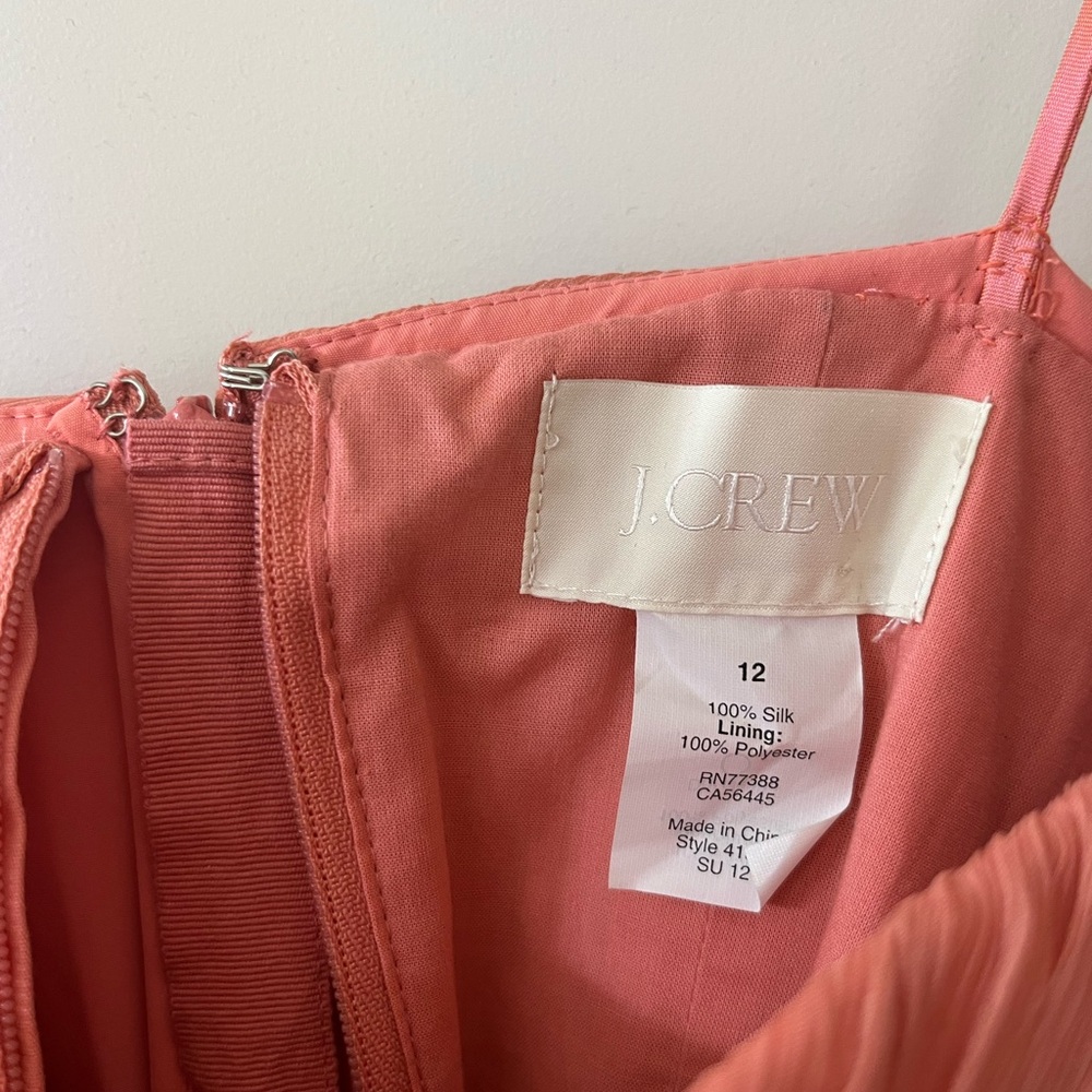 J. Crew Elegant Silk Chiffon Coral Maxi Dress - Picture 2 of 3